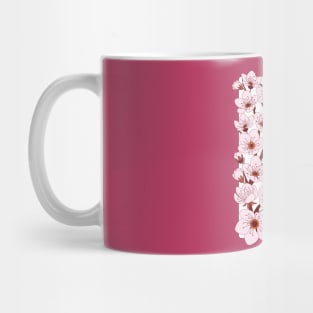 Colorful capital letter E patterned with sakura twig Mug